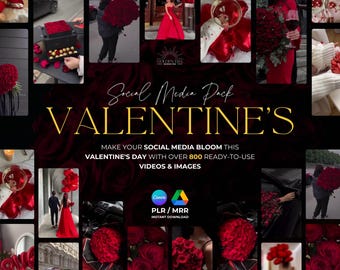 Valentine's Reels Bundle: 800+ Social Media Templates (PLR/MRR), Instagram posts and stories
