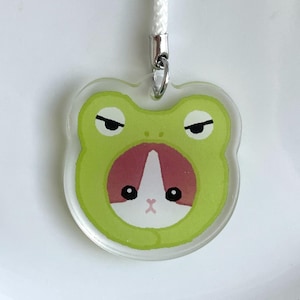 Frog Hat Cat Phone Charm