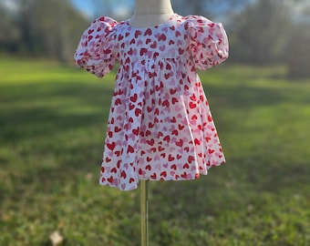 Girls puff sleeve dress
