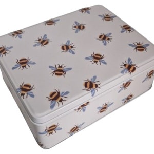 Emma Bridgewater - Contenitore in latta Bumblebee - Bumblebee - Rettangolo - Stagno - 20 x 15 x 8 cm