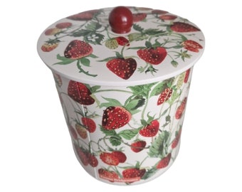 Emma Bridgewater - Strawberries Storage Can - Strawberry - Storage Can - Tin - Round - Ø 17 x 17 cm