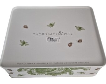 Storage Tin Rabbit and Cabbage Rectangle Tin X X