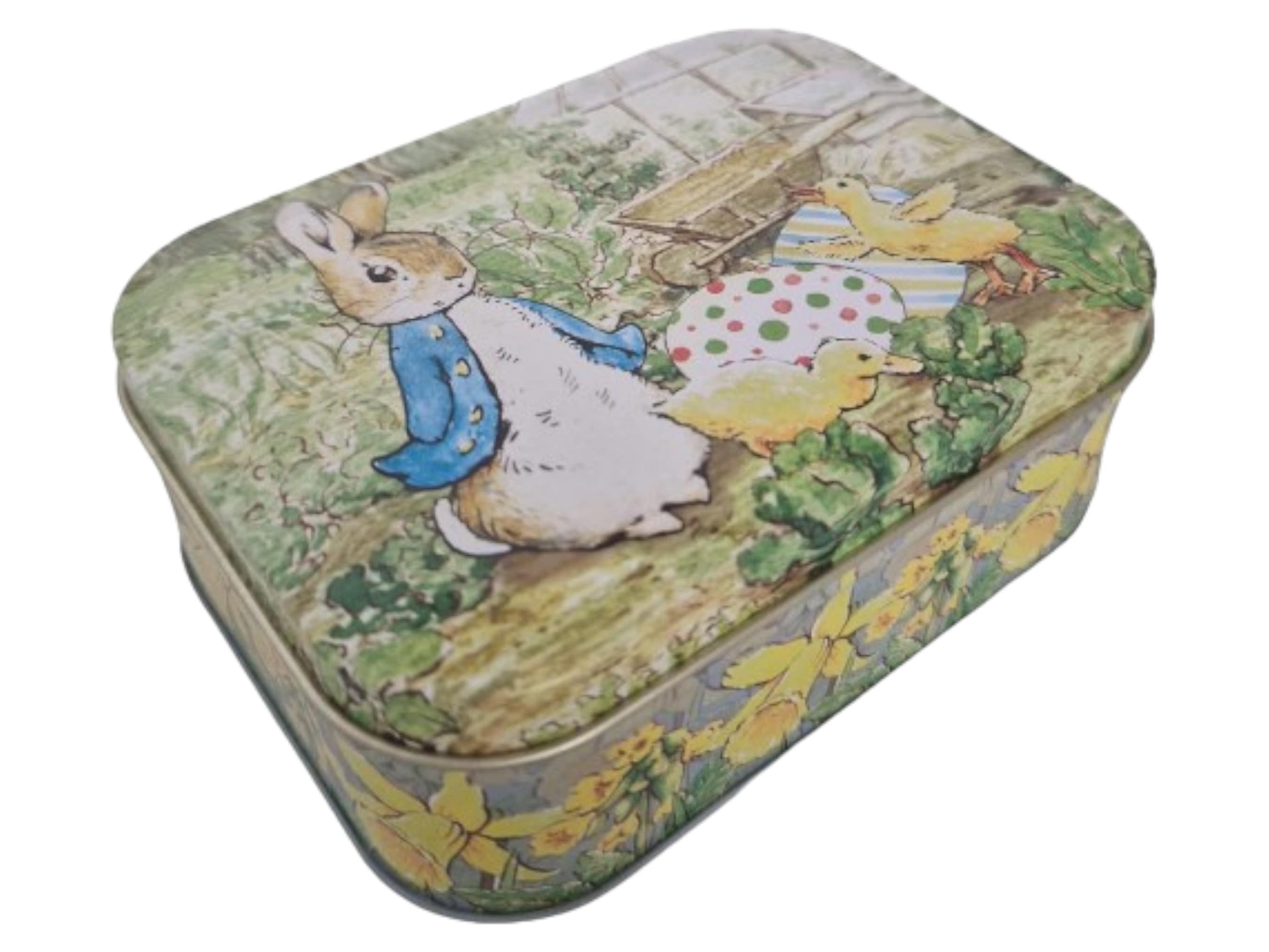 Beatrix Potter - Storage Tin Peter Rabbit With Egg - 10.5 X 8 X 4