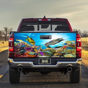 Underwater Fish Truck Tailgate Wrap Vinyl Graphic Decal Sticker Wrap