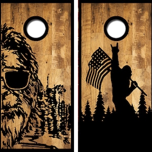 Sasquatch Big Foot Cornhole TOPS UV Direct Print (Tops Only)