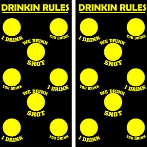 Drinking Game Cornhole Board Skin Wraps FREE LAMINATE