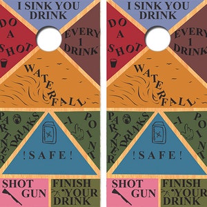 Drinking Game Cornhole Board Skin Wraps FREE LAMINATE