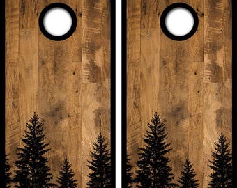 Revêtements adhésifs pour panneaux cornhole Pine Trees STRATIFIÉ GRATUIT