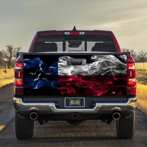 Smokey Texas Flag Truck Tailgate Wrap Vinyl Graphic Decal Sticker Wrap