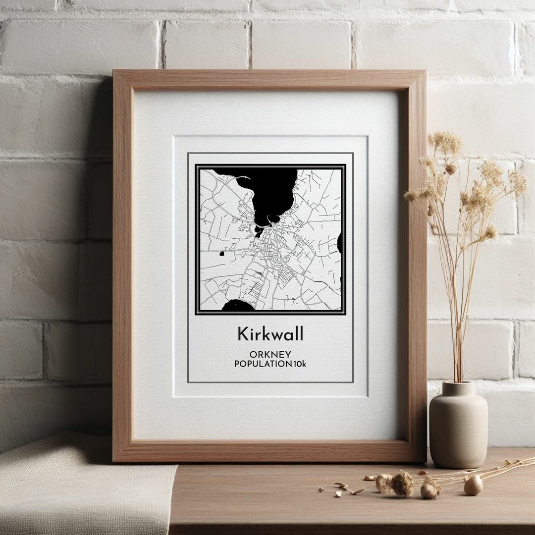 Kirkwall orkney, UK Map Artwork. Quirky Town/city Plan. Ideal Treat ...