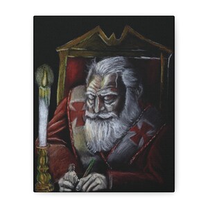 Canvas Print, Santa Claus Holiday Wall Art, Christmas Decor, Matte Stretched 25 Inch, Festive Home Decoration, Xmas Gift, Winter Decor