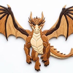 Intarsia-patroon drakenvlucht | 163 stuks | 20" x 9" | PDF/PNG/SVG/dxf