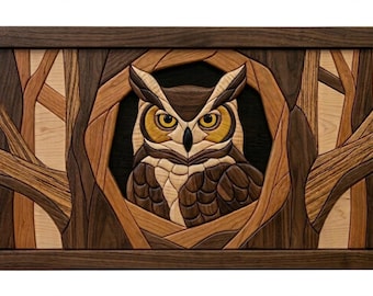 Owl Guardian Intarsia Pattern  15" x 7 "