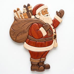 Jultomten Intarsia Mönster 15" x 12" 82 delar