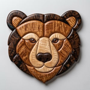 Mini Bear Wood Intarsia Pattern – 5x5 Wildlife Scroll Saw Design (PDF, PNG, SVG)