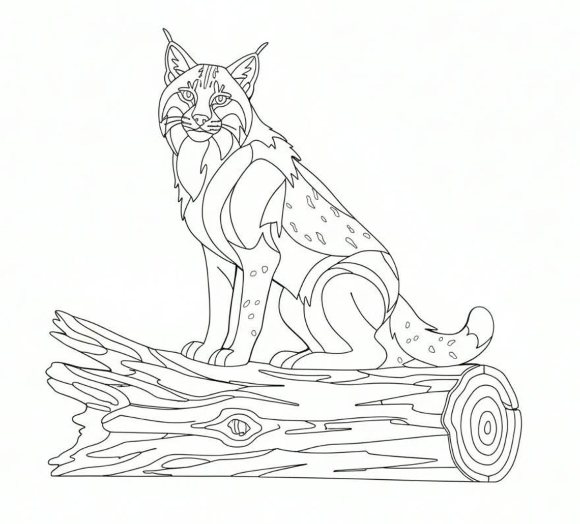 Sitting Bobcat Intarsia Woodworking Pattern 16