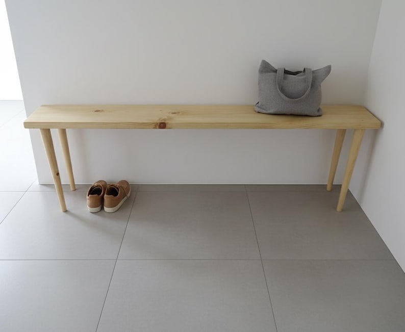 Handmade Solid Wood Slim Bench: Minimalist Entryway Bench Decor - Etsy