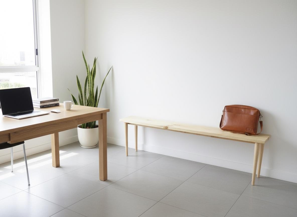Handmade Solid Wood Slim Bench: Minimalist Entryway Bench Decor - Etsy