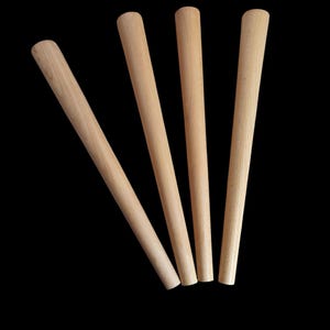 Set of 4 Beech Wood Furniture Legs: Mid-Century Modern Style
