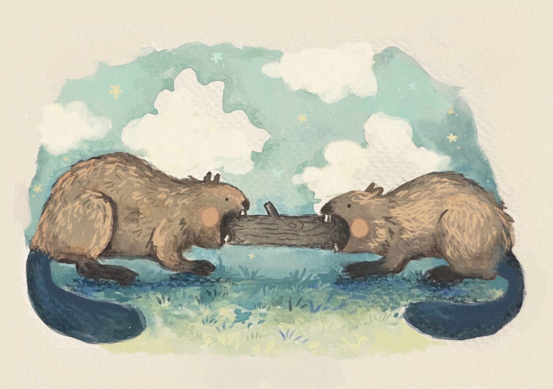 A5 Beaver Print - Etsy