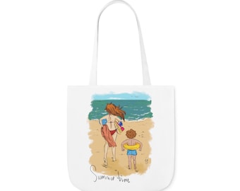 Wiederverwendbare Einkaufstasche „Sommerzeit“, gutes Geschenk, nachhaltig, perfekt für den Strand
