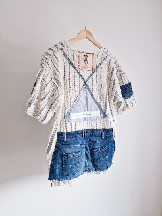 Distressed and Oversized Denim Fluffy Clit shirt