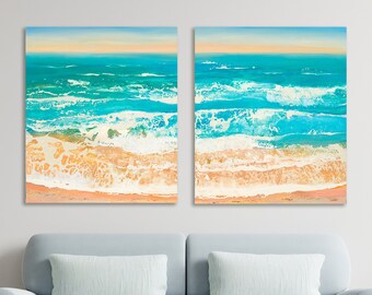 Seascape Canvas Print Set – Coastal Diptych Wall Art
