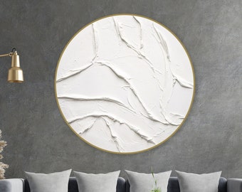 White Minimalist 3D Art - Original Painting, Textured Painting for Home Decor