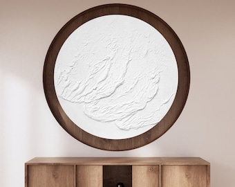 White Waves 3D Painting, Minimalist Textured Wall Art