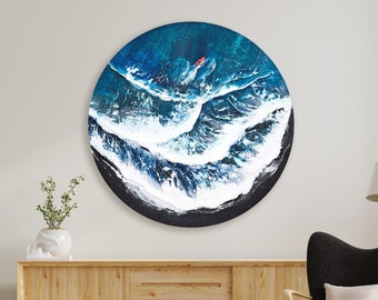 Nordic Waves Serenity - Original 3D Ocean Blue Wall Decor