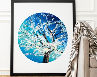 Impressionist Spring Tree Art Print – Colorful Home Decor (Digital Print)