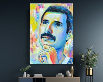 Freddie Mercury Original Porträt - Passen Sie noch heute Ihre Größe an, Pop Art Porträt