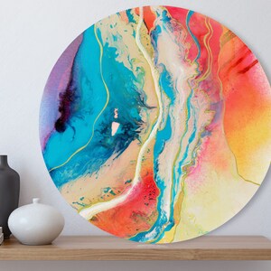Toile abstraite liquide vibrante Décoration d'intérieur moderne dans des couleurs vives image 3
