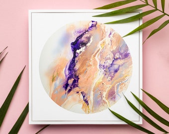 Pink and Gold Abstract Art Print - Modern Home Decor