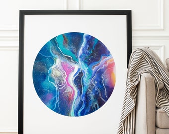 Vibrant Galaxy Art Print, Contemporary Home Decor