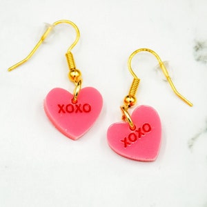 Valentine&#39;s Conversation Heart Candy Earrings
