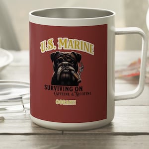 Devil Dog US Marine Coffee Mug: Insulated Veteran Gift