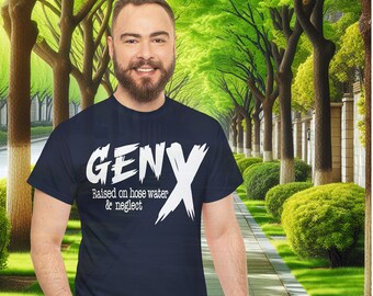 T-Shirt Uomo Divertente 'Gen X' - Con Stampa Su Tubo D'Acqua E Freccette - Crazy Dog Tshirts