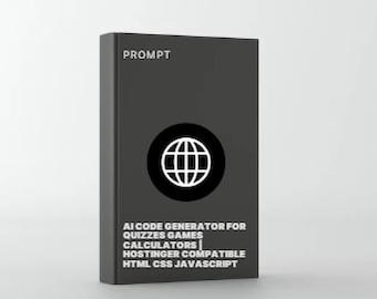 Ingenieursprompt interactieve websitesjablonen | AI-codegenerator voor quizzen, games, rekenmachines | Hostinger-compatibel HTML CSS JavaScript