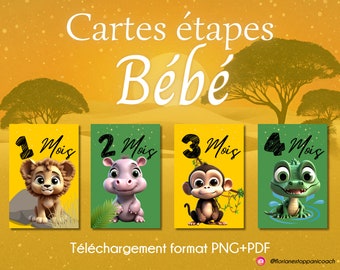 Cartes étapes bébé savane