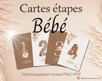 Boho style baby milestone cards