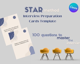 Modello di schede di preparazione al colloquio con il metodo STAR, schede di coaching per professionisti e privati. Sviluppa e perfeziona le tue capacità di colloquio.