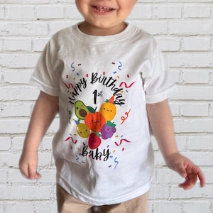 Hey Bear Happy 1st Birthday Infant Jersey Tee