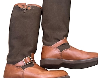 Vtg Chippewa "Descaro" 17" Vipercloth Snake Boots (23913) Men's 9.5 D Usa  1993