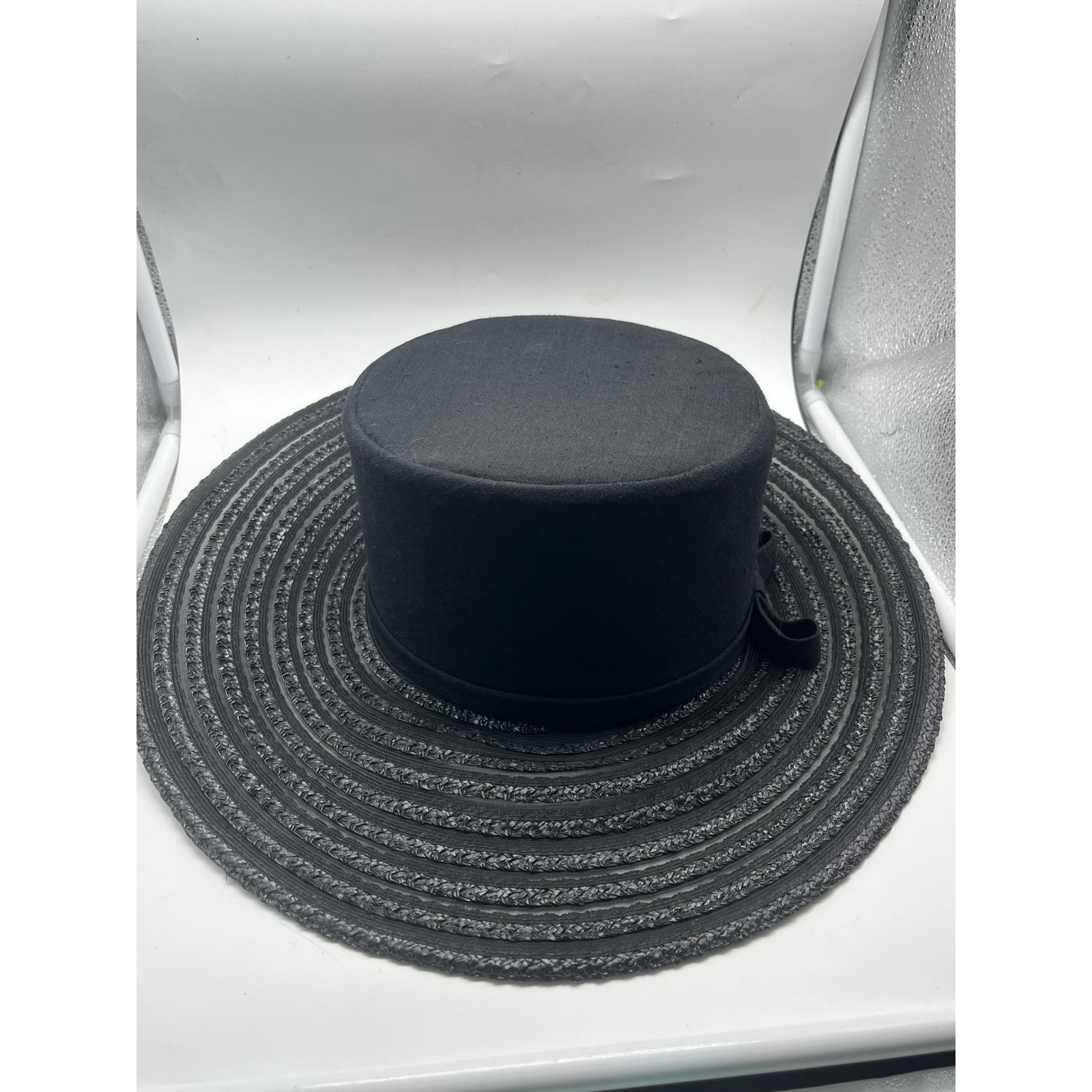 Vintage Marche Exclusive Black Wide Brim Hat Tall Crown  display picture 1