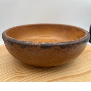 Vintage McCoy Pottery 1413 Brown Speckled Drip Rim Bowls Set 2 USA Canyon Mesa