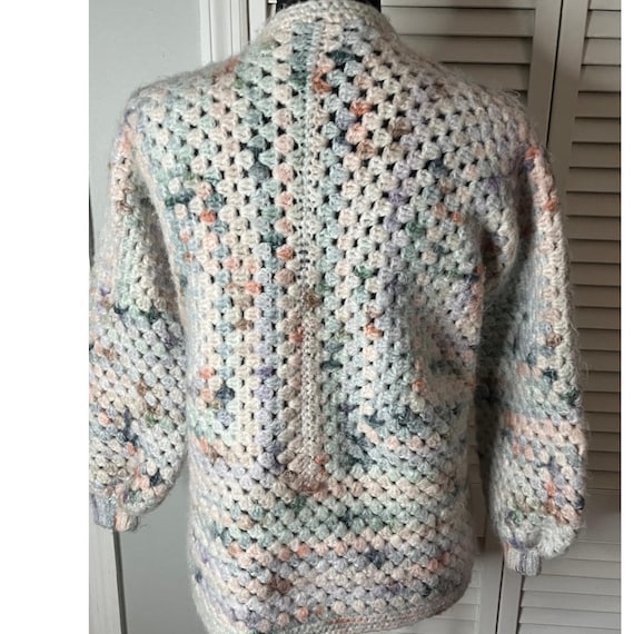 Crocheted Handmade Super soft open front Chinky C… - image 5