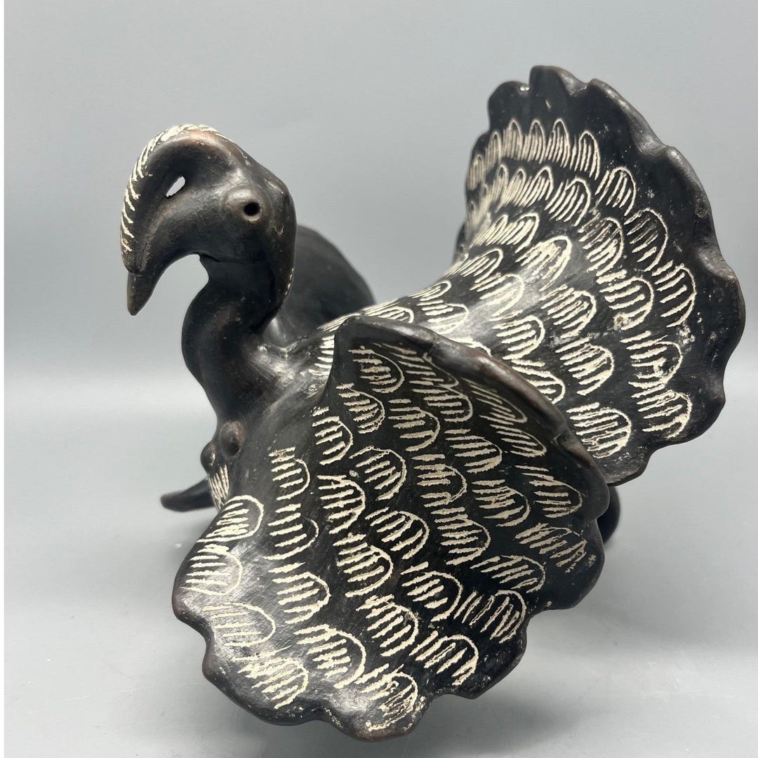 キンチャマリ民芸品 鳥 七面鳥 彫刻 黒陶器 - Etsy 日本
