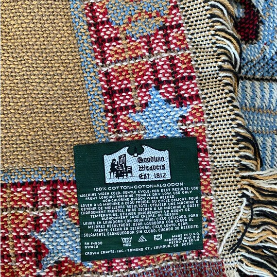 Goodwin Weavers Cotton Throw Afghan Fringe Bears Baseball Woven