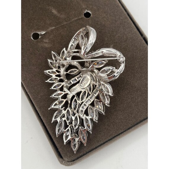 Nolan Miller Glamour Collection Silver Tone Marquise CZ Spray Brooch Pin Org box View 3